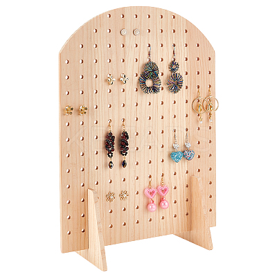 Arch Shaped Wood Earring Organizer Display Stands ODIS-WH0043-103-1