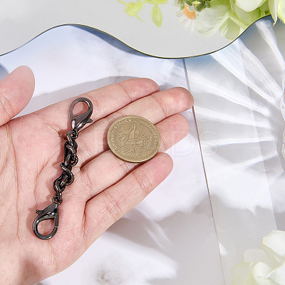 1Pc Black PU Leather Alloy Crub Chain Purse Strap Extenders for Purse Making PURS-CL0001-10C-1