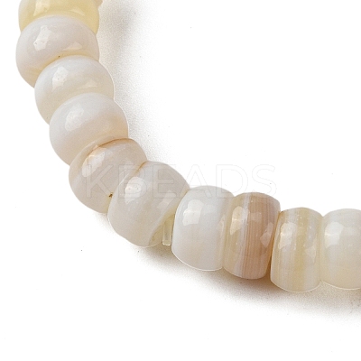 Rondelle Natural Freshwater Shell Beaded Stretch Bracelets for Women BJEW-JB10911-1