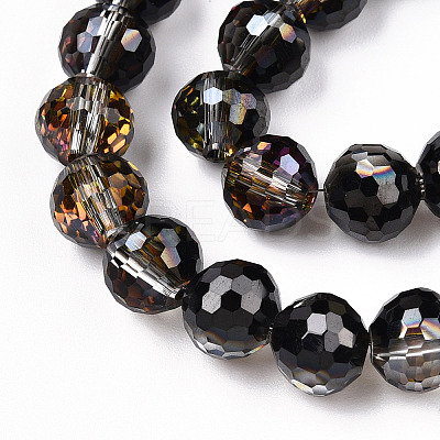 Transparent Electroplate Glass Bead Strands EGLA-TAC0003-04K-1