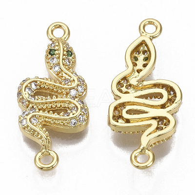 Brass Micro Pave Cubic Zirconia Links connectors ZIRC-T014-006-NF-1