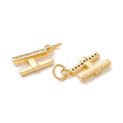 Rack Plating Eco-friendly Brass Micro Pave Clear Cubic Zirconia Charms KK-D072-01G-H-NR-1