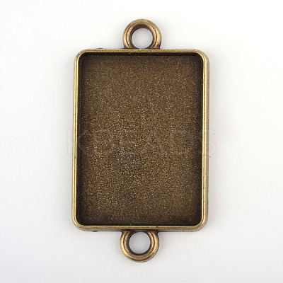 Vintage Tibetan Style Alloy Connector Cabochon Bezel Settings TIBE-M016-08AB-NF-1