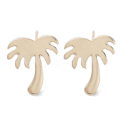 Coconut Tree Alloy Studs Earrings for Women EJEW-H309-07KCG-1