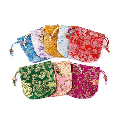 Chinese Embroidery Satin Drawstring Bags ABAG-N008-10x11-C01-1