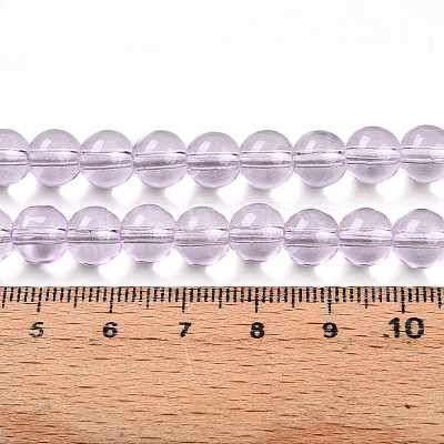 Baking Paint Transparent Glass Beads Strands DGLA-N006-8mm-05-1