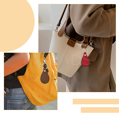 8Pcs 4 Colors PU Leather Pendant Keychain FIND-FH0007-87-1