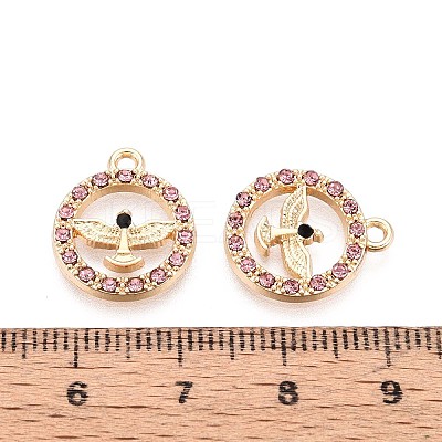 Rack Plating Alloy Rhinestone Pendants PALLOY-T091-22B-G-1