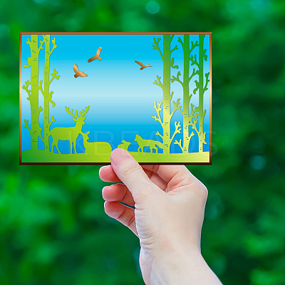 Forest Deer Carbon Steel Cutting Dies Stencils DIY-WH0309-1362-1