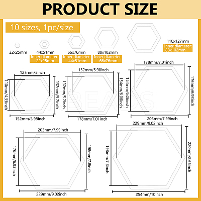 Acrylic Quilting Templates DIY-BC0014-01B-1