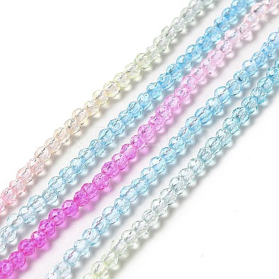 Transparent Gradient Color Glass Beads Strands LS-GLAA-H021-01A-19-1
