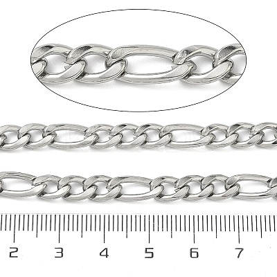 304 Stainless Steel Figaro Chains CHS-B012-03A-P-1