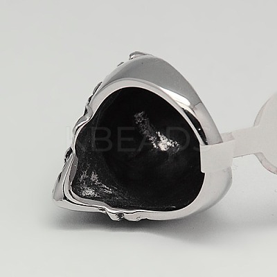 Valentines Day Unique Gift Ideas Retro Men's 304 Stainless Steel Wide Lion Rings RJEW-F006-200-1