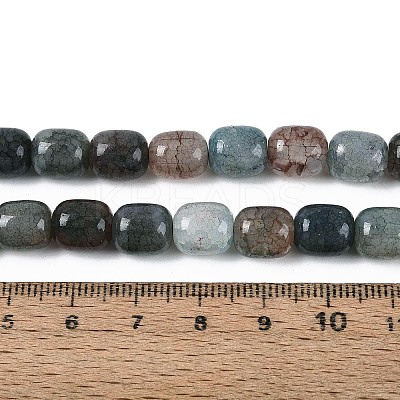 Baking Paint Crackle Glass Beads Strands DGLA-N019-01B-11-1