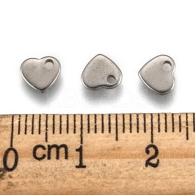 Tarnish Resistant Original Color Heart Charms 304 Stainless Steel Pendants X-STAS-Q073-1