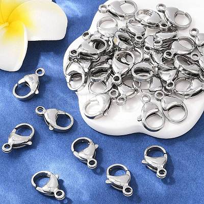 Tarnish Resistant 304 Stainless Steel Lobster Claw Clasps STAS-G035-I-1