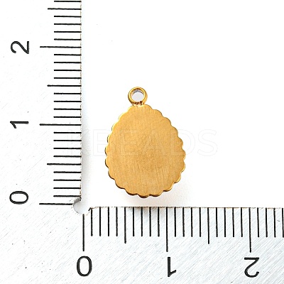 Natural Chalcedony 304 Stainless Steel Teardrop Charms G-D075-01G-02-1