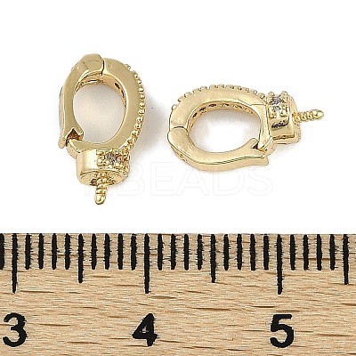 Brass Micro Pave Clear Cubic Zirconia Fold Over Clasps KK-I719-32G-1