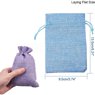 30Pack 6 Color Burlap Bags with Drawstring Gift Bags Jewelry Pouch for Wedding Party and DIY Craft ABAG-BC0001-01-1