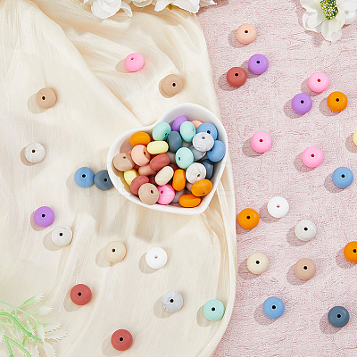 120Pcs 15 Colors Food Grade Eco-Friendly Silicone Beads SIL-FH0001-14-1