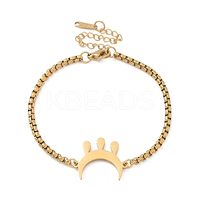 Moon 304 Stainless Steel Link Bracelets BJEW-M097-02G-1