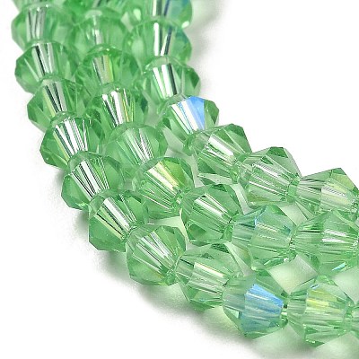 Transparent Electroplate Glass Beads Strands GLAA-F029-3mm-D24-1