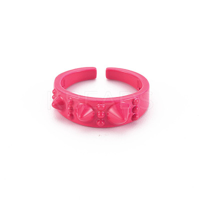 Spray Painted Brass Cuff Rings RJEW-S045-108-NR-1