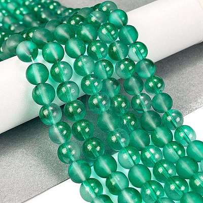 Frosted Transparent Glass Bead Strands X1-GLAA-P065-8mm-14-1