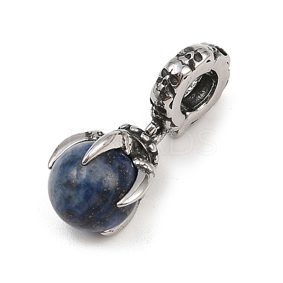 Dragon Claw 316 Surgical Stainless Steel & Round Natural Lapis Lazuli Pendant Decoration STAS-Z165-07AS-02-1
