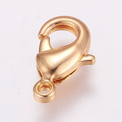 Brass Lobster Claw Clasps KK-G318-03G-1