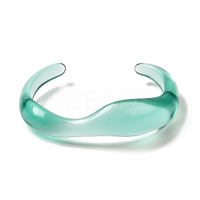 Transparent Acrylic Open Cuff Bangle for Women BJEW-A141-01C-1