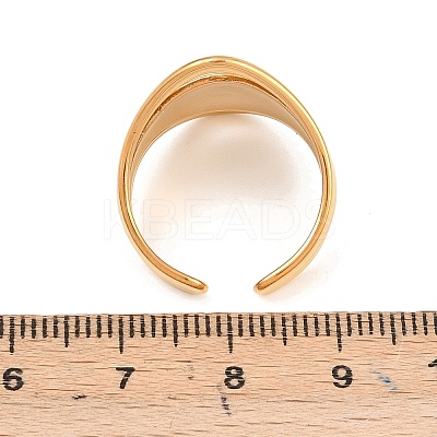 US Size 7 304 Stainless Steel Cuff Rings RJEW-D336-04G-1