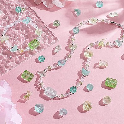 160Pcs 16 Styles Transparent Spray Painted Glass Beads GLAA-GA0002-02-1