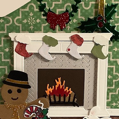Christmas Fireplace Carbon Steel Cutting Dies Stencils DIY-P076-05-1