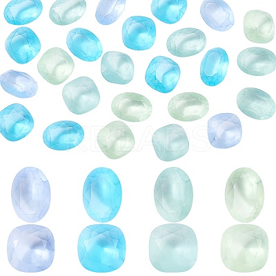 30Pcs 2 Styles Frosted Glass Rhinestone Cabochons FIND-PH0021-95-1