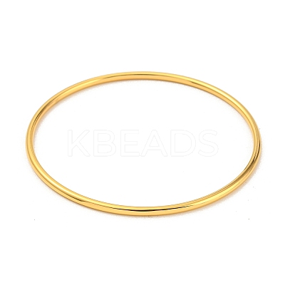Ion Plating(IP) 304 Stainless Steel Simple Plain Bangle for Women BJEW-F461-01C-G-1