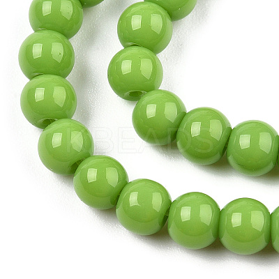 Opaque Solid Color Glass Beads Strands LS-GLAA-T032-P4mm-06-1