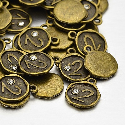 Antique Bronze Plated Alloy Rhinestone Charms LS-ALRI-J153-02-NF-1