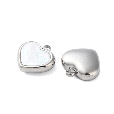 304 Stainless Steel with Synthetic Shell Charms STAS-G338-06P-1