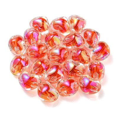 Two Tone UV Plating Transparent Acrylic European Beads OACR-F004-06C-1