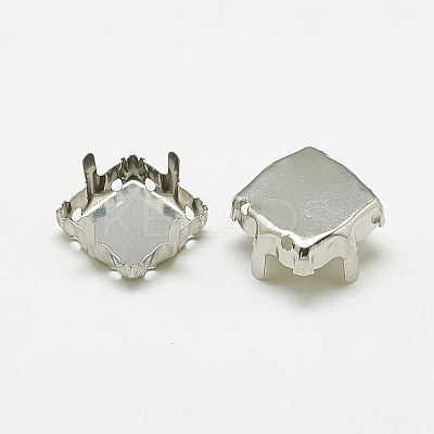 Non-Tarnish 201 Stainless Steel Sew on Prong Settings LS-STAS-T032-08-8mm-1