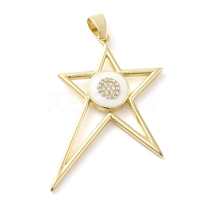 Real 18K Gold Plated Brass Clear Cubic Zirconia Pendants KK-A198-23G-04-1
