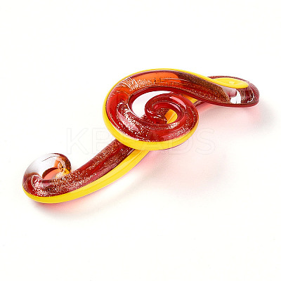 Handmade Gold Sand Lampwork Big Pendants LAMP-T023-08E-1