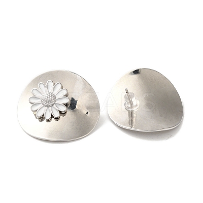 Rack Plating Brass Enamel Stud Earrings EJEW-B062-05B-P-1