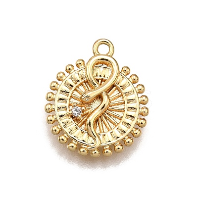Brass Micro Pave Clear Cubic Zirconia Pendants LS-KK-G530-01A-G-1