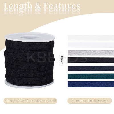 7 Bundles 7 Styles Flat Polycotton Hollow Cord OCOR-BC0006-15-1