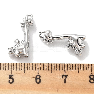 Brass Micro Pave Clear Cubic Zirconia Pendants KK-M102-39P-1