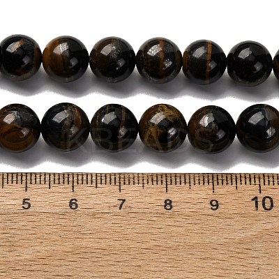 Dyed Natural Blue Tiger Iron Beads Strands G-G286-A02-10mm-1