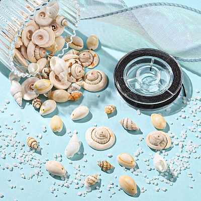 DIY Natural Shell Beads Bracelets Jewelry Making Kits DIY-YW0010-33-1