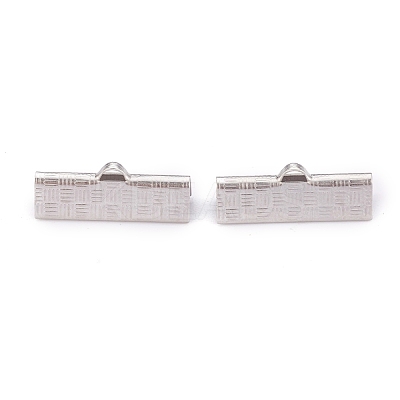 Tarnish Resistant 304 Stainless Steel Ribbon Crimp Ends STAS-P249-29B-P-1